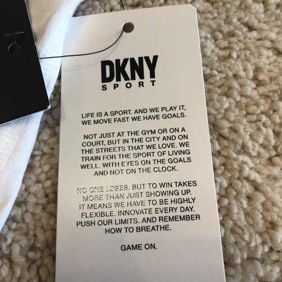 NWT DKNY Women's Logo Sport White Tank Top Tee - Picture 5 of 10